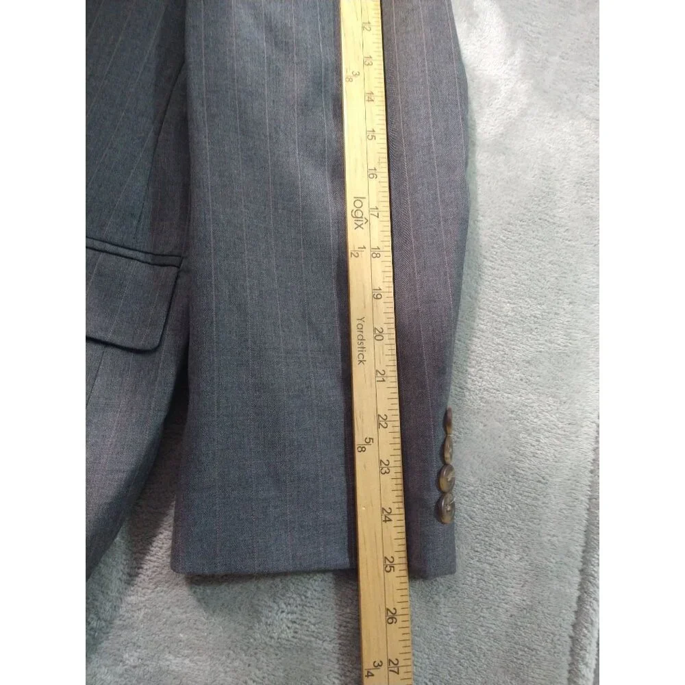 Ralph Lauren Blazer Men 42R Gray Pinstripe Wool Cashmere Blend Sport Coat Jacket